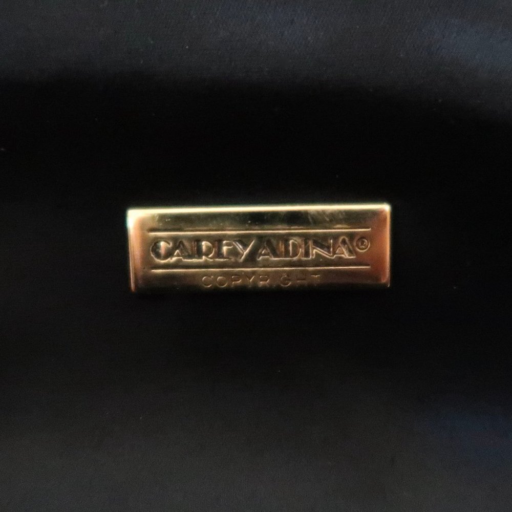 vtg CAREY ADINA black satin Evening bag Crossbody handbag - Picture 5 of 7